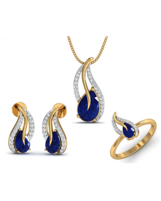 Sapphire shop pendant set